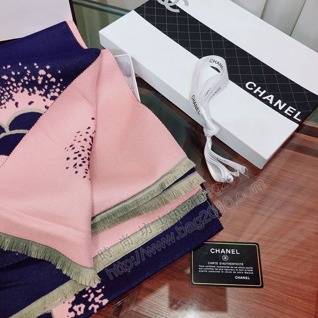 CHANEL圍巾 2019年新品素雅山茶花 香奈兒羊絨混紡長圍巾 CHANEL女圍巾  llwj6609